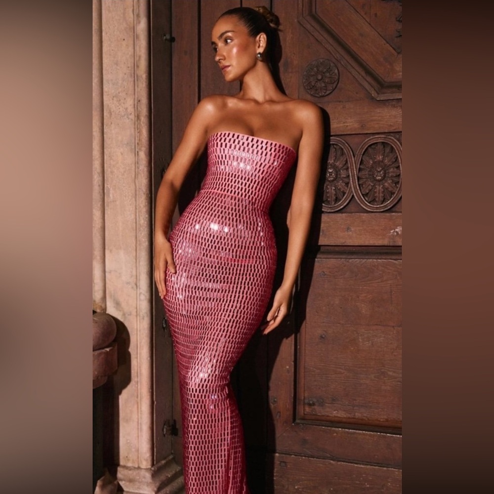 Oh Polly AMAYA embellished long gown